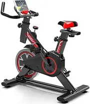 Exercise Bike, Indoor Cycling Bike Stationary, Comfortable Seat Cushion, Ipad Holder with LCD Monitor, Heavy Flywheel Upgraded Version Portable