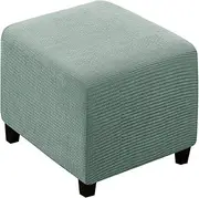 Ottoman Cover Square 40x40/45x45/50x50cm Stretch Velvet Jacquard Cube Storage Ottoman Slipcover Footrest Foot Stool Cover Footstool Slipcovers Anti-Slip Furniture Protector (Color : #5, Size : 50x50