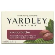Yardley London Bath Bar Soap with Cocoa Shea Butter & Vitamin E 4 oz Pack of 3