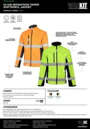 Hi Vis Taped Biomotion Soft Shell Orange & Navy Jacket - 5XL