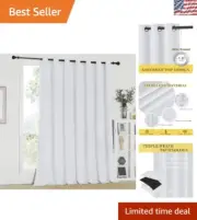 Luxurious Greyish White Blackout Drapes – Thermal Insulation & Noise Absorption