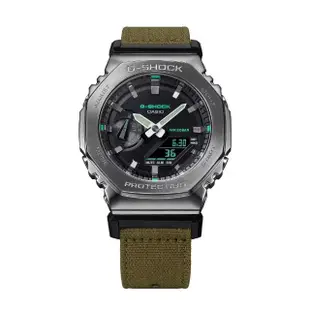 【CASIO 卡西歐】G-SHOCK八角布質編織雙顯錶(GM-2100CB-3A)