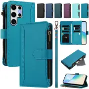 Wallet Purse Case Leather Flip Cover For Samsung S25 S24 S23 S22 S21 S20+ Ultra