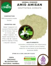 [idHerb] 50-500 gram Powder Chameleon Plant Houttoynia Cordata WildCrafted
