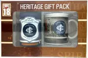 Carlton Football First 18 AFL Heritage Gift Pack 11 oz Mug & Can Cooler