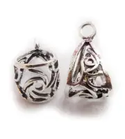 6 Pcs 20X10mm Bali Pendant Bail Antique Silver Plated Jewelry Making