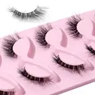 5 Pair Eye Tail Lengthening Cat Eye Fake Lashes Faux Mink Lashes Makeup Tools