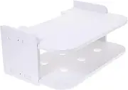 BESTOYARD Floating Shelf for Wall Adhesive Display Shelf for Living Room Bedroom Aesthetic Storage Sturdy Design Reserved Wiring Space and Vent for Easy Use