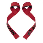 Weight Lifting Straps Cushioned Wrist Strength Training Support Deadlift Straps For Men-r Red NEVER GIVE UP 2pcs
