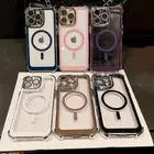 For iPhone 16 15 14 13 12 11 Pro Max Plus Magsafe Case Magnetic Shockproof Cover