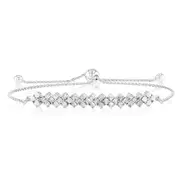 Sterling Silver Diamond Slider Bracelet with 18 Round Brilliant Cut Diamonds