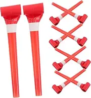 HANABASS 50pcs Party Blowers Noisemakers: Blowouts Whistles Squawkers Fringed Noise Maker Blowouts Noisemakers Funny Blowers Musical Party Horns Red
