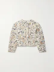 [Ulla Johnson] Ulla Johnson - Anika Quilted Floral-print Silk Jacket - Cream - large large Cream