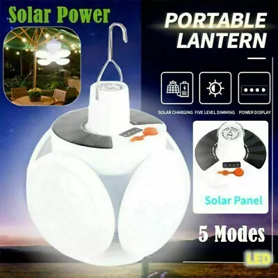 Solar LED Torch Night Light Outdoor Camping Garden Emergency Lamp Rechargeable