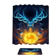 Celestial Sun Moons God Deer Shower Curtain