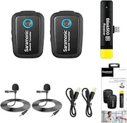 Saramonic Blink500 B4 (Rxdi+Tx+Tx) 2.4 Ghz 2-Person Wireless Clip-On Microphone System with Lavalier and Lightning Receiver for iPhone and Ipad