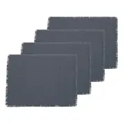 4pc Ecology Cotton Tableware Elegant Fray Dining Table Placemats 53cm Steel