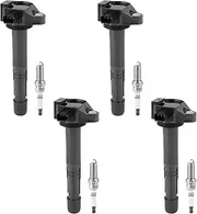 JDMON Set of 4 Ignition Coils Pack with Spark Plugs Compatible with Acura ILX TLX, Honda Accord CR-V 2.4L L4 2013 2014 2015 2016 2017 2018 2019 2020 Replacement for UF712 305205A2A01