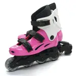 DLD多輪多 高塑鋼底座 專業直排輪 溜冰鞋 粉紅白 530 附贈三角背包