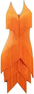 [JRUIA] Tassel Latin Dance Dress Cha Cha Practice Dancing Outfit Women's Salsa Ballroom Dancewear Waltz Performance Skirt