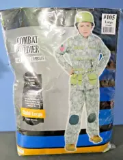 Army Costume Kids Soldier Halloween Fancy Dress Childs Large