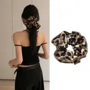 Vintage Hair Scrunchy Girl Leopard Print Hairpieces Female Elegant Headdress
