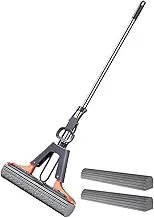 PVA Squeeze Mop, 110cm/43.31 inches Sponge Floor Squeeze Mop for Cleaning, Marble Floor Dirt Dust Hair Removing Absorbent Mop with Sponge Head Refills for Bathroom, Balcony