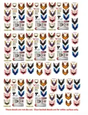 1:64 FIREBIRD TRANSAM DECALS FOR DIE-CAST, MODEL CARS & DIORAMAS