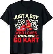 [VidiAmazing] Just A Boy Who Loves Driving Go Kart - Go Karting Lover ds325 T-Shirt