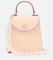 [Simone Rocha] Simone Rocha Valentine Mini embellished leather shoulder bag One Size pink