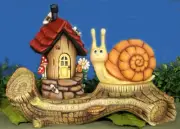 Ceramic Bisque Ready to Paint Yang Snail and Bumble Bee Abode on a Log