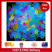 New 1000 Pcs Acrylic 9 Color Pony Beads 6x9mm Bulk Glow in The Dark for Necklace