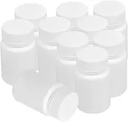 Beavorty 20Pcs Empty Medicine Pill Bottles White Plastic Vials with Screw Cap for Fish Oil Tablets Sample Jar Organizer Lightweight Storage Container for Pills and Items