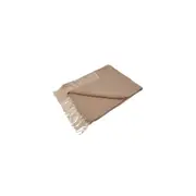 Auskin Alpaca Woven Throw Rug Home Sofa/Lounge Blanket 130x170cm Tan/Cream
