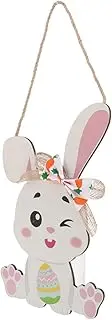 LRXIYODE Cute Wooden Rabbit Plaque Easter Bunny Welcome Decor Spring Wooden Door Hanger Unique Design for Front Porch and Home Durable and Festive Atmosphere for Holiday Celebrations