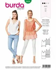 Burda Style Sewing Pattern B6404 - Misses' V-Neck Tops, A(6-8-10-12-14-16)