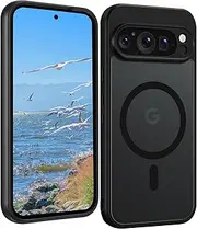 [JeLLYPIE] for Google Pixel 9 Pro XL Case [fit for MagSafe], Magnetic Matte Translucent Skin-Touch Case for Pixel 9 Pro XL, Black
