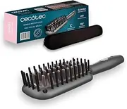 Cecotec Bamba InstantCare 400 Travel Brush Travel Hair Straightener, Ceramic Coating, Maximum Temperature 190°C, Smooths without Volume Loss, 360° Cable, LED Indicators