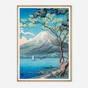 Galrie Hokusai's Iconic Mount Fuji Art Print Cherry Blossoms-Japanese Ukiyo-e Masterpiece, Wood Frame, A0 84 x 119cm (33x47inch)
