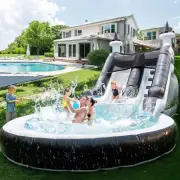 Commercial Giant 7.3M PVC Inflatable Water Slide Bounce House Large Pool Black