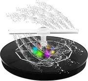 Solar Powered Water Fountain 2.5W Fountain Pump with Nozzles and LED Lights Efficient Bird Bath Water Fountain for Outdoor Garden Pool and Pond