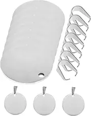 Milisten 10Pcs Blank Metal Pet Id Tags Durable Titanium Dog Tags for Personalization Custom Engraving Round Design Versatile Use as Keychain Bag Charms