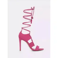在飛比找蝦皮購物優惠-【ALDO】歐美桃紅亮粉紅螢光粉紅腳踝綁帶露趾高跟鞋 涼鞋 