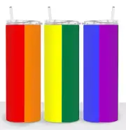 LGBTQ Flag Stainless Steel Double Wall Tumbler With Straw