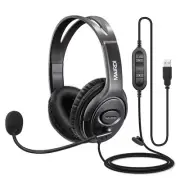 USB Headset with Microphone for PC, Computer Headset with Mic Noise Canceling...