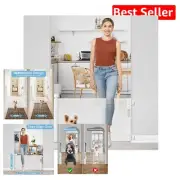 24" High Mesh Short Baby and Pet Gate - One-Handed Operation for Easy Access