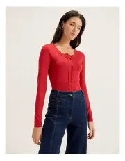 [REVIEW] Chessie Long Sleeve Cardigan in Ruby Red