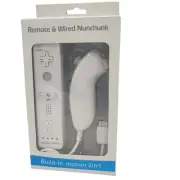 New White Built in Motion Remote Control wired Nunchuck For Nintendo Wii Wii U