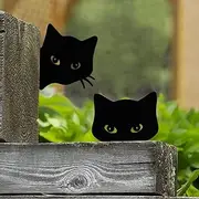 Qmetalart Black Cat Decorations Metal Garden Yard Art Decor Farmhouse Home Decor Outdoor Ornaments Décor Courtyard Lawn Gift Ideal for Cat Lovers Animal Silhouette Set of 2