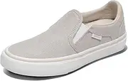 [Vans] Women's Asher Deluxe Slip-on Sneaker, Summer Canvas Taupe, 6.5